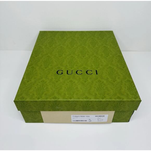 Gucci Janaya Black Interlocking G Studs 36/ US 6 Heels Platform Sandals NIB - Picture 14 of 15